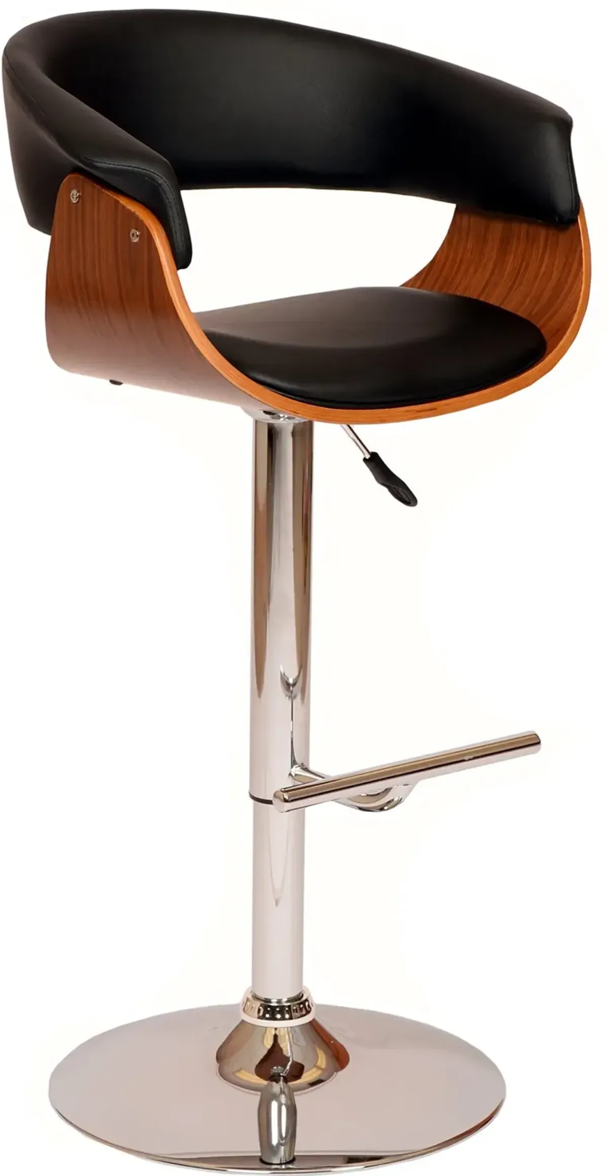 Paris Black and Walnut Adjustable Bar Stool