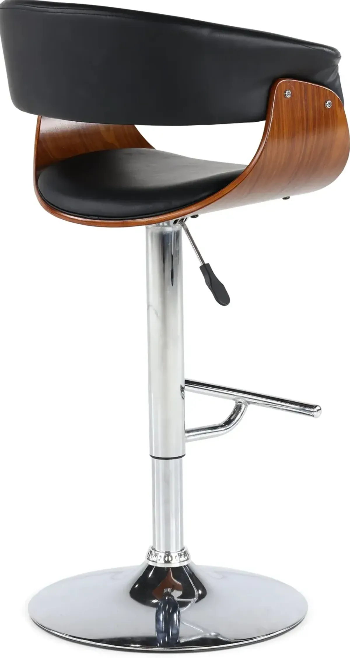 Paris Black and Walnut Adjustable Bar Stool