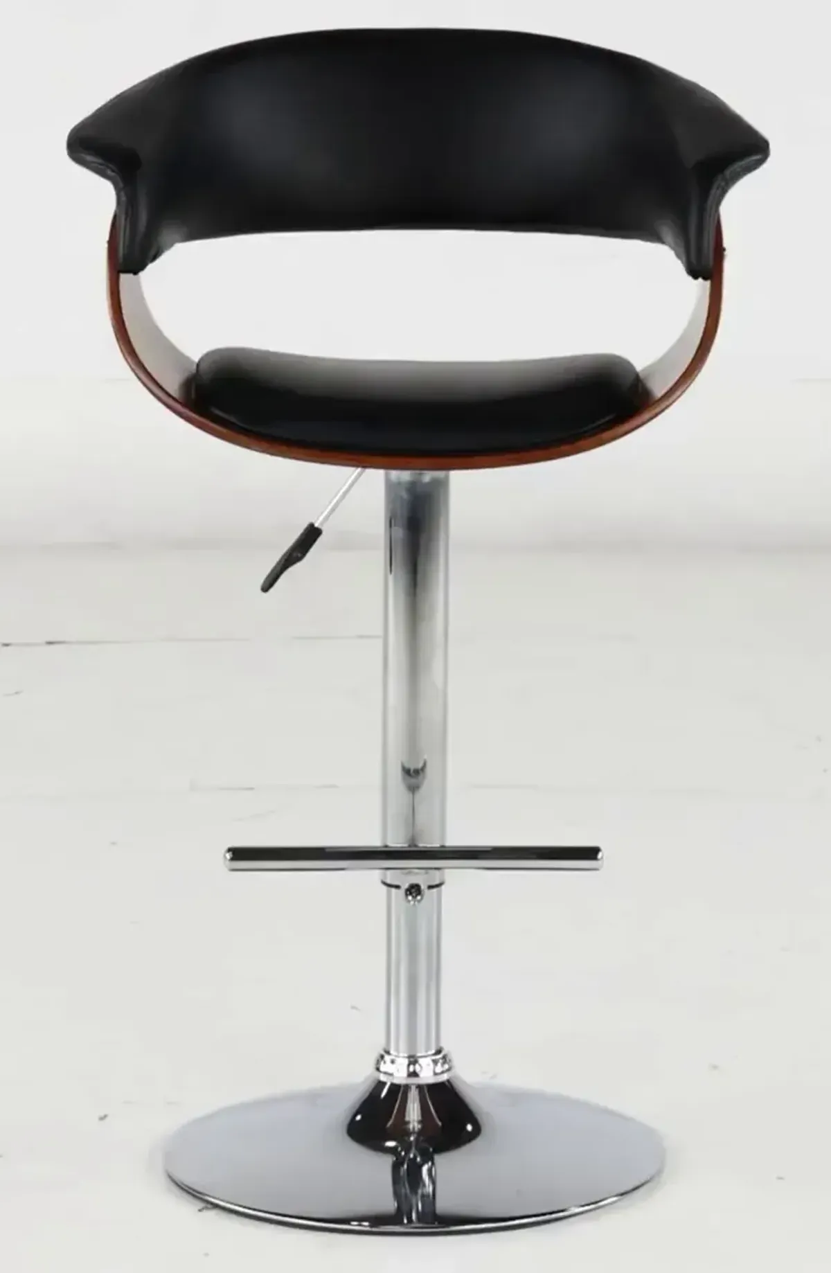 Paris Black and Walnut Adjustable Bar Stool