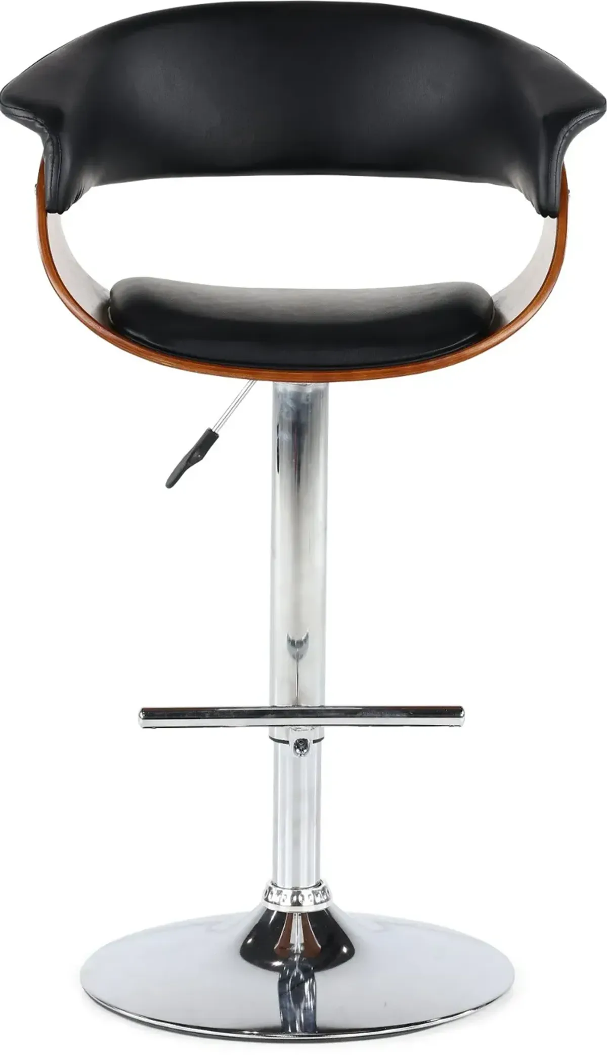 Paris Black and Walnut Adjustable Bar Stool