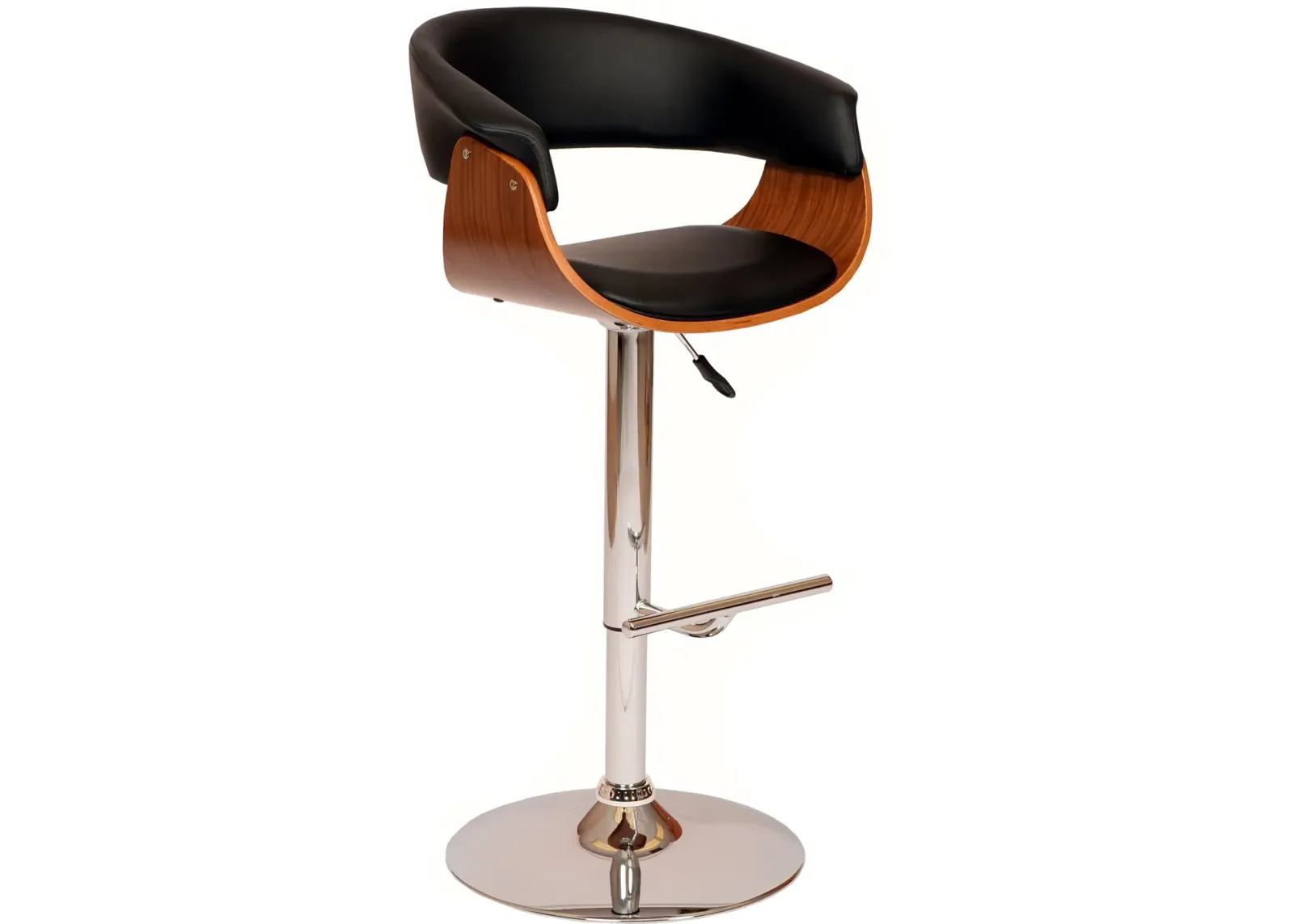 Paris Black and Walnut Adjustable Bar Stool