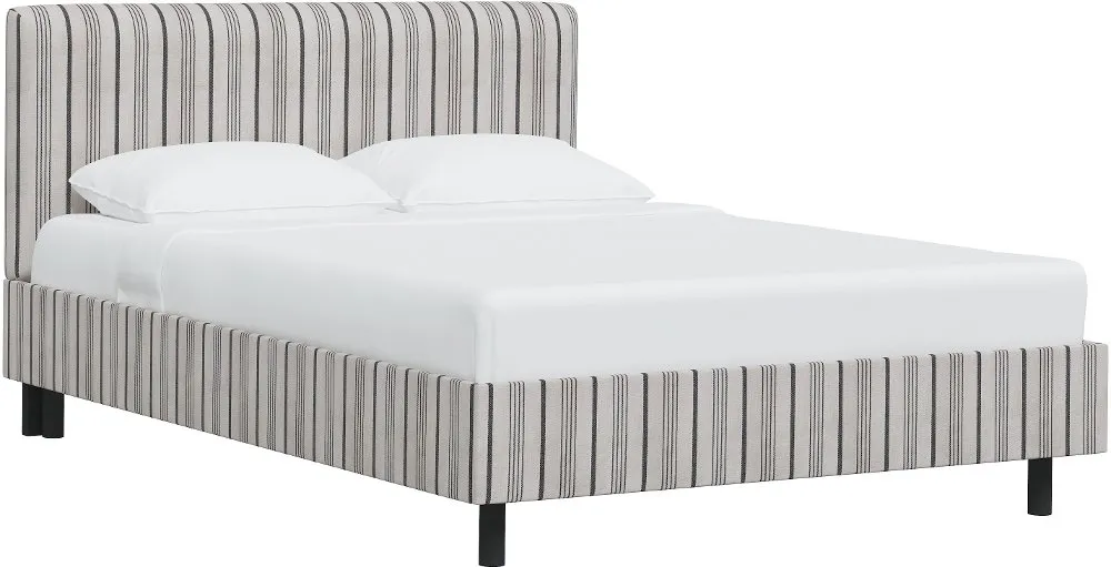 Brianna Black Stripe California King Platform Bed - Skyline Furniture