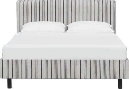 Brianna Black Stripe Queen Platform Bed - Skyline Furniture
