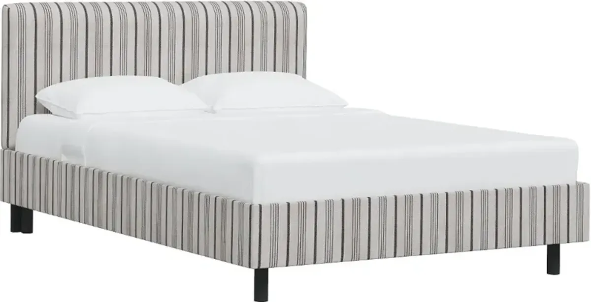 Brianna Black Stripe Queen Platform Bed - Skyline Furniture