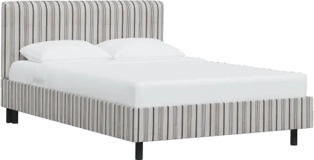 Brianna Black Stripe Full Platform Bed - Skyline Furniture