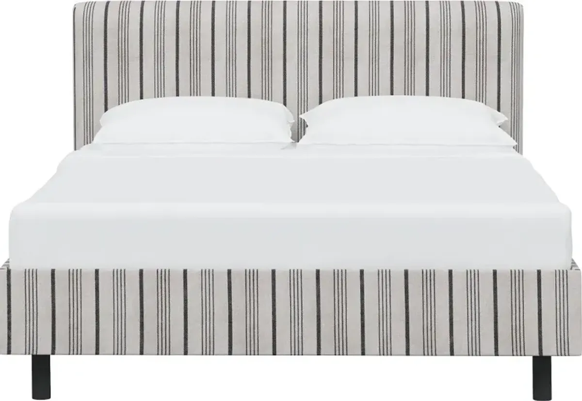 Brianna Black Stripe Twin Platform Bed - Skyline Furniture