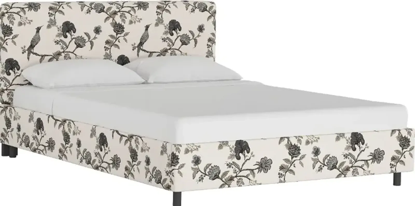 Brianna Black Bird Floral California King Platform Bed - Skyline...