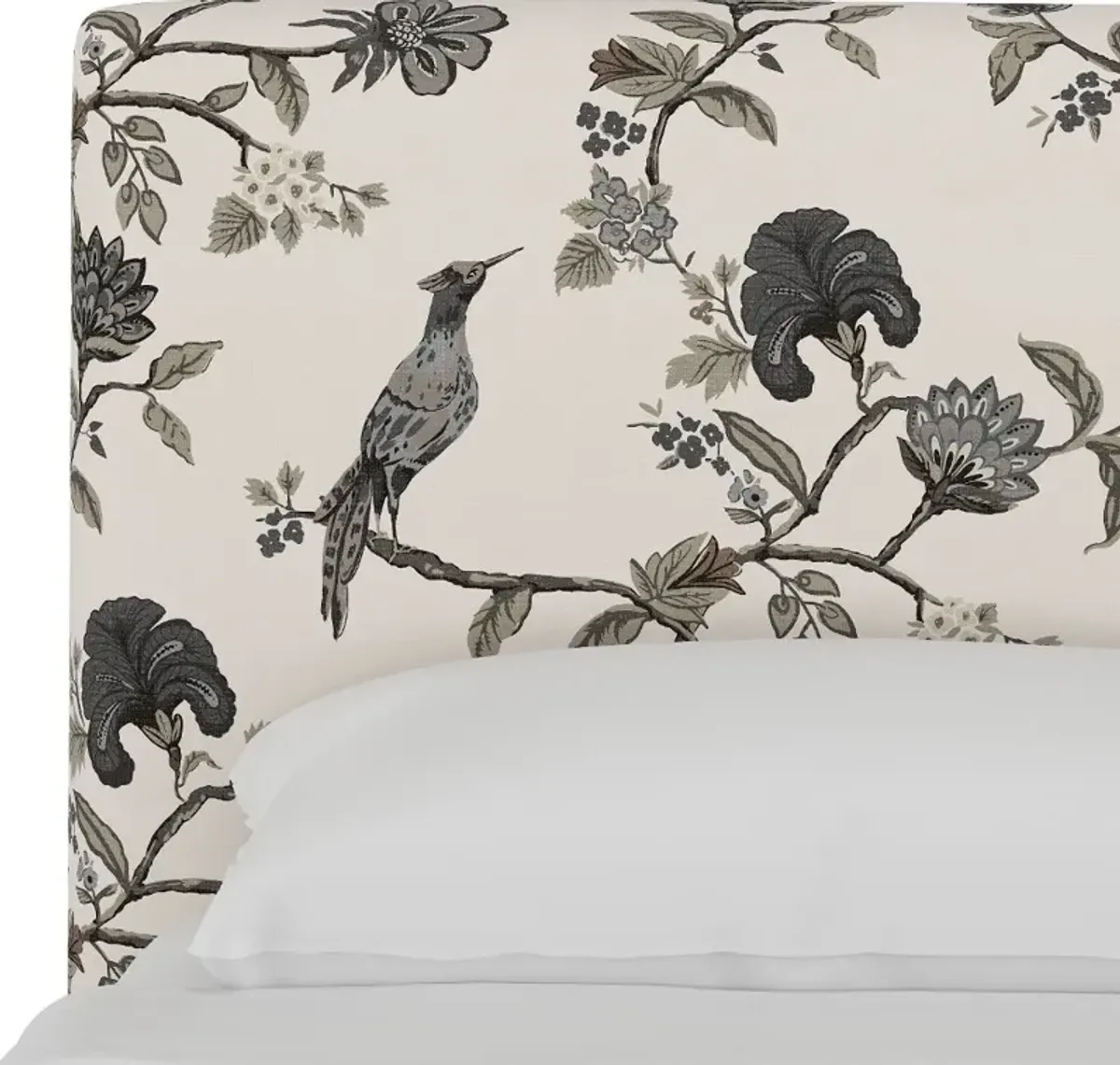 Brianna Black Bird Floral King Platform Bed - Skyline Furniture