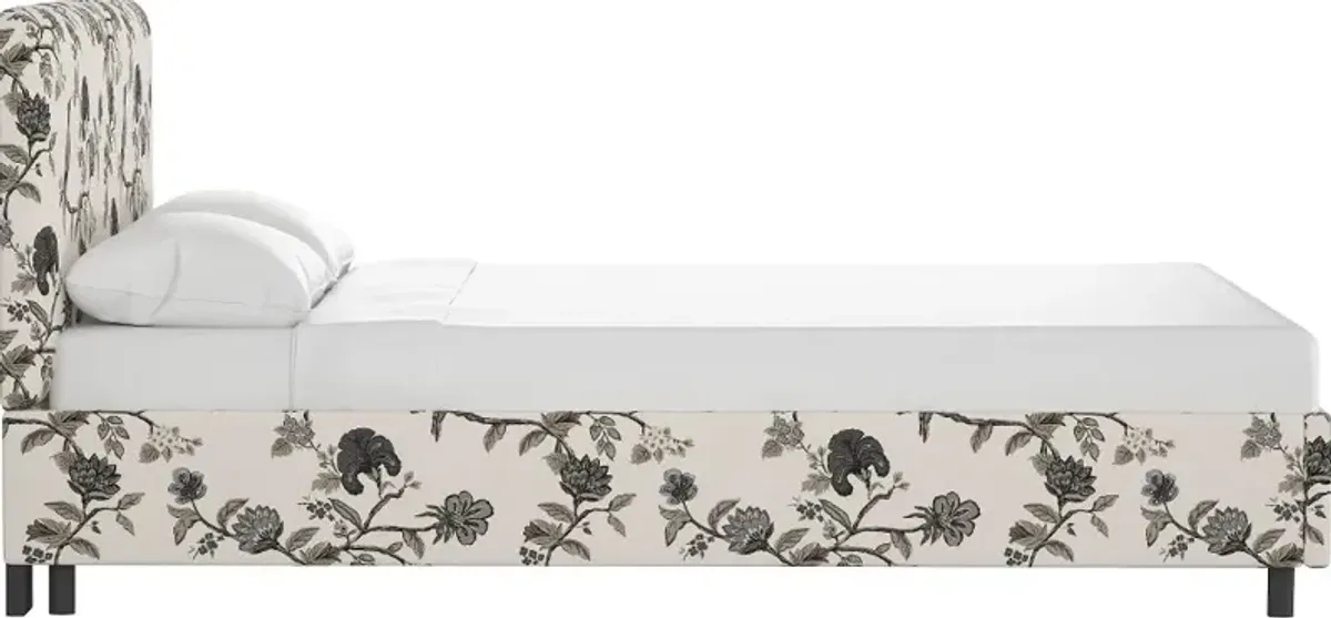 Brianna Black Bird Floral King Platform Bed - Skyline Furniture