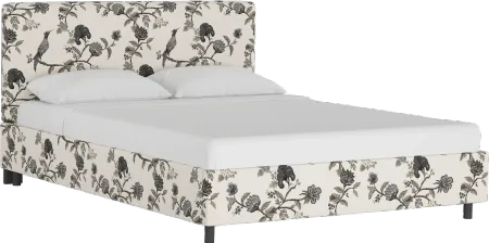 Brianna Black Bird Floral King Platform Bed - Skyline Furniture