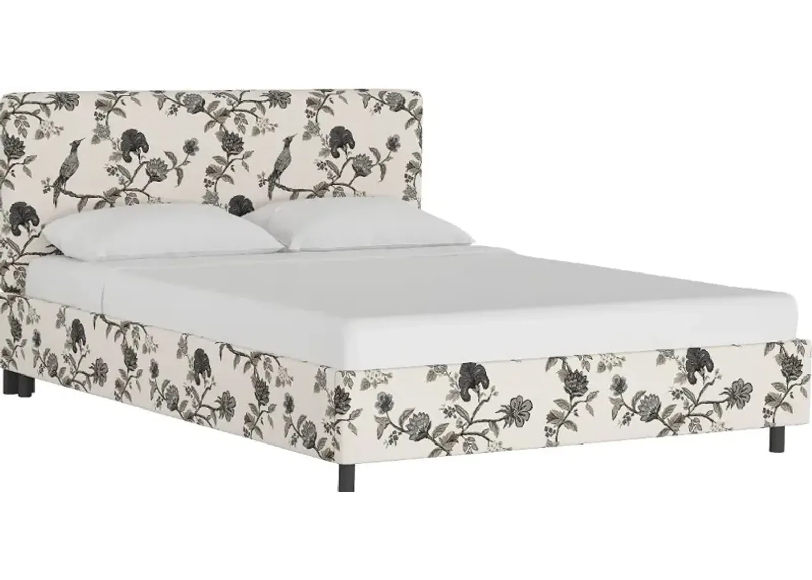 Brianna Black Bird Floral King Platform Bed - Skyline Furniture