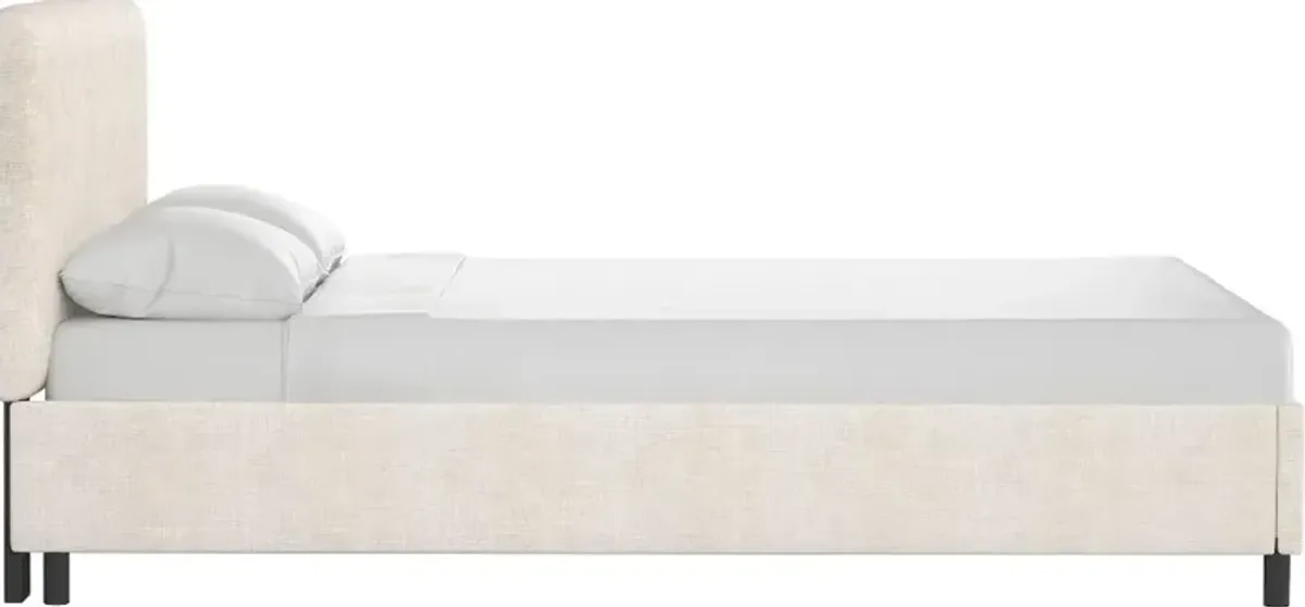 Brianna Ivory Queen Platform Bed - Skyline Furniture