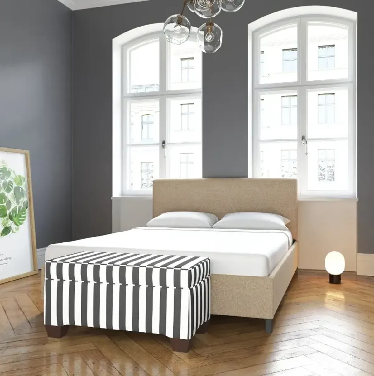 Brianna Tan California King Platform Bed - Skyline Furniture