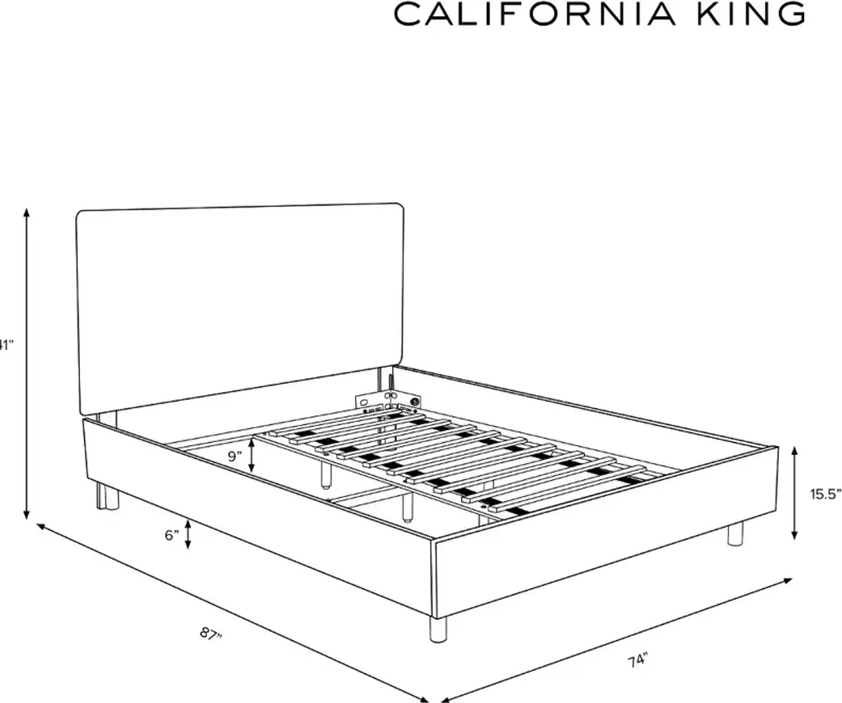 Brianna Tan California King Platform Bed - Skyline Furniture