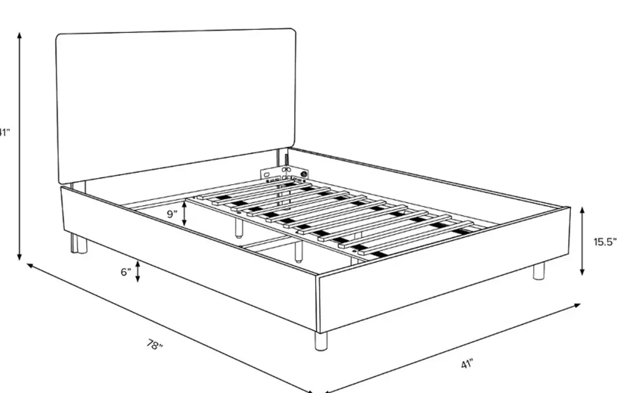 Brianna Tan Twin Platform Bed - Skyline Furniture