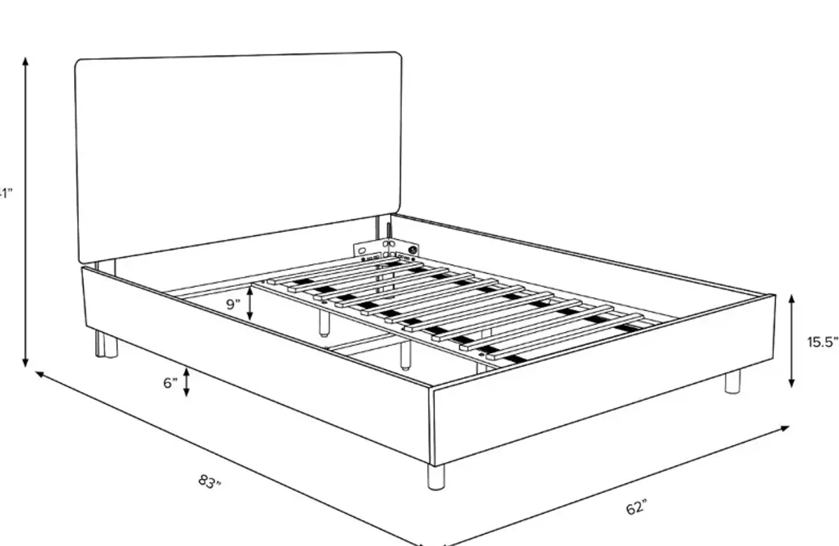 Brianna Navy Queen Platform Bed - Skyline Furniture