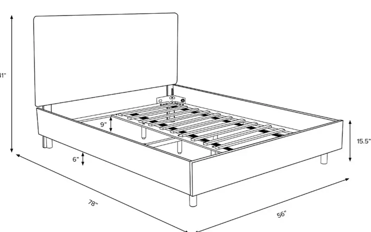 Brianna Navy Full Platform Bed - Skyline Furniture