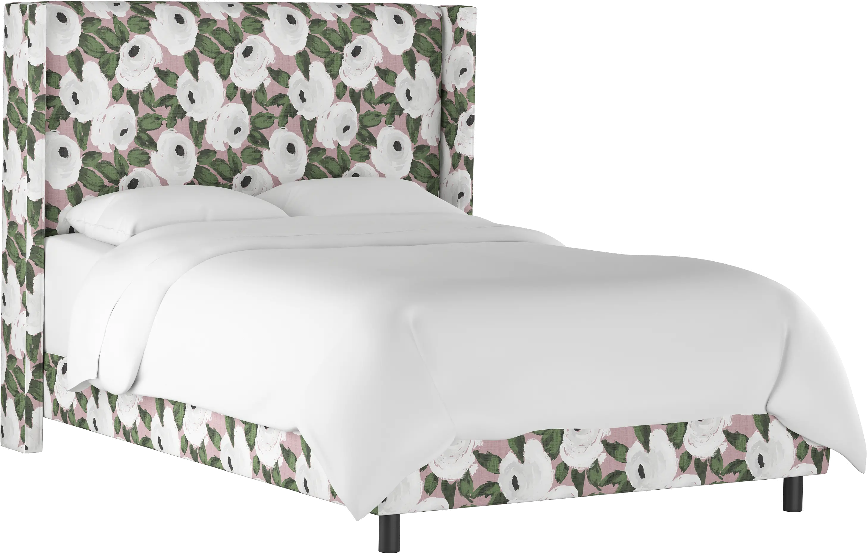 Penelope Rose Floral Straight Wingback California King Bed -...