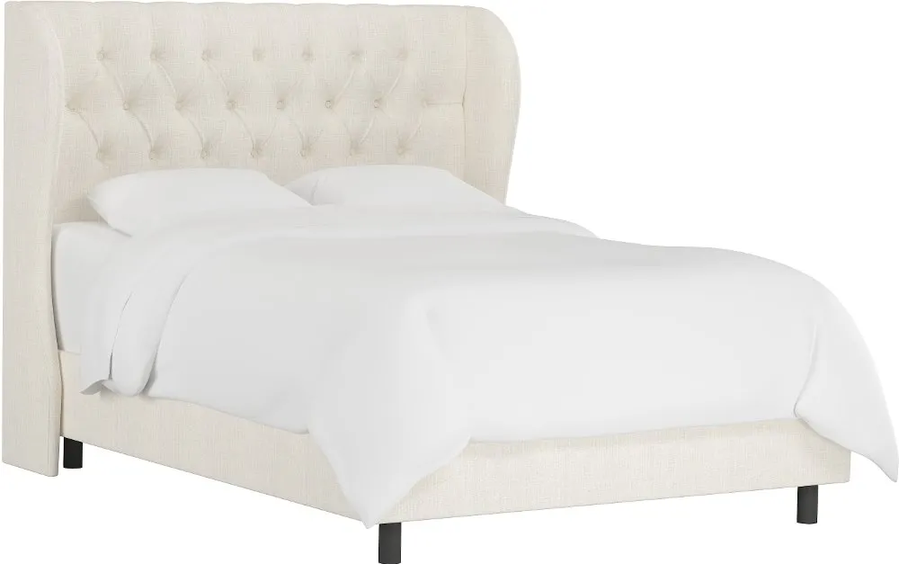 Izzy Cream Sloped Wingback California King Bed - Skyline Furniture