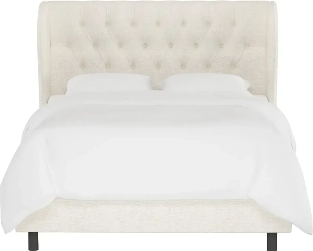 Izzy Cream Sloped Wingback California King Bed - Skyline Furniture