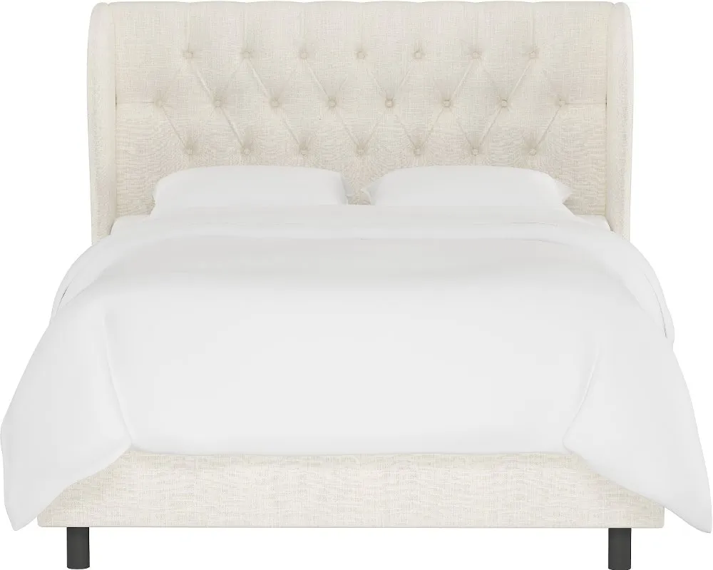 Izzy Cream Sloped Wingback California King Bed - Skyline Furniture