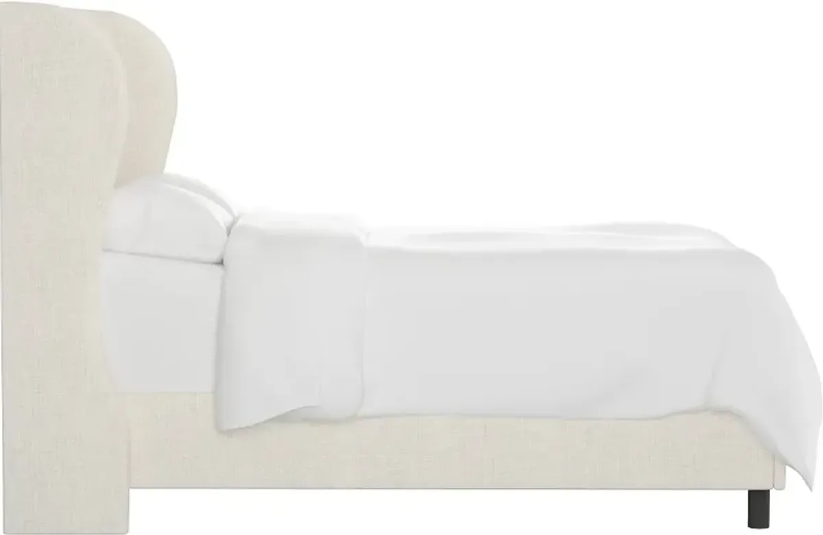 Izzy Cream Sloped Wingback California King Bed - Skyline Furniture