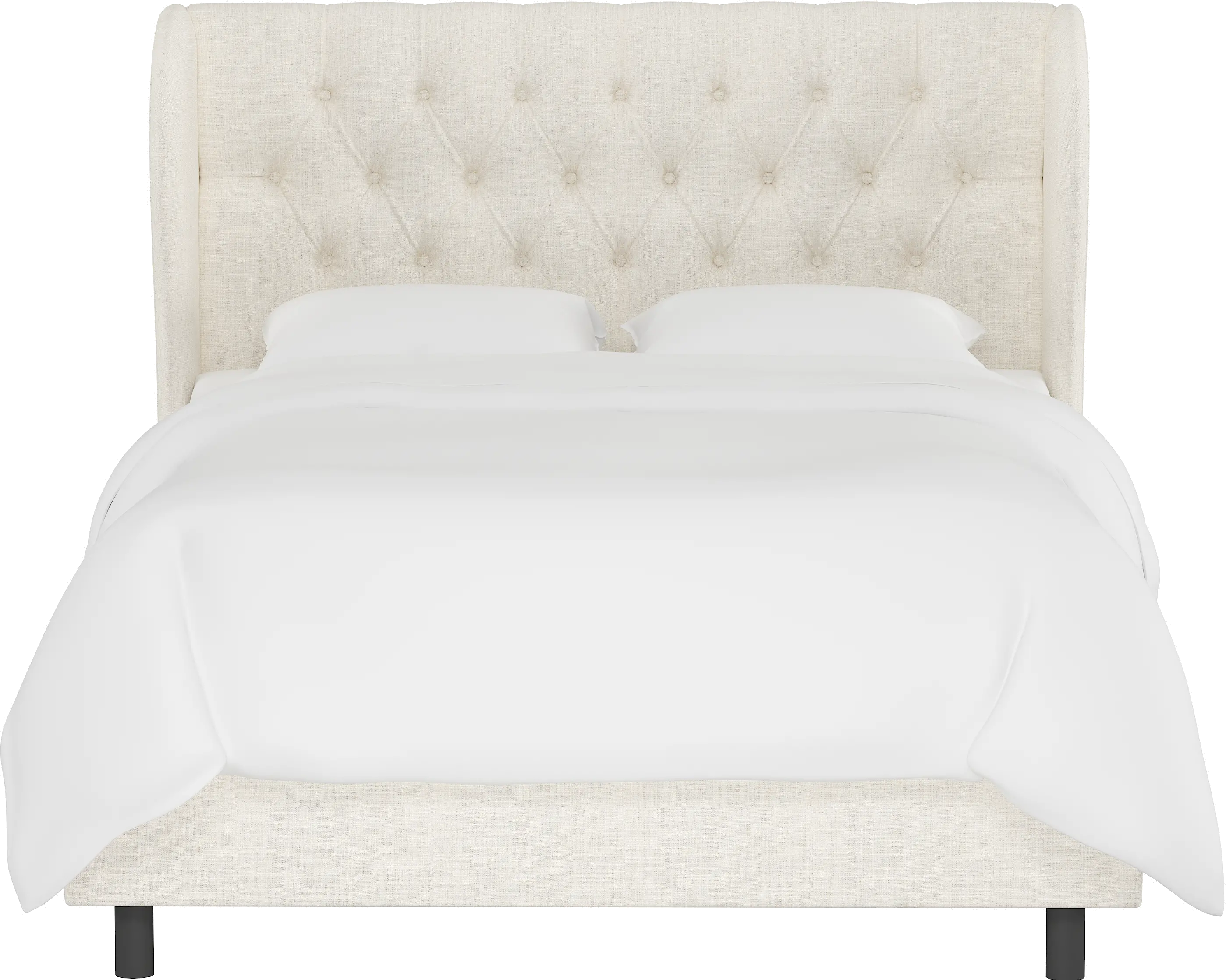 Izzy Cream Sloped Wingback King Bed - Skyline Furniture