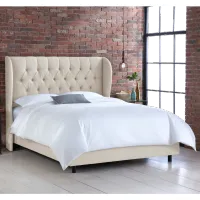 Izzy Cream Sloped Wingback King Bed - Skyline Furniture