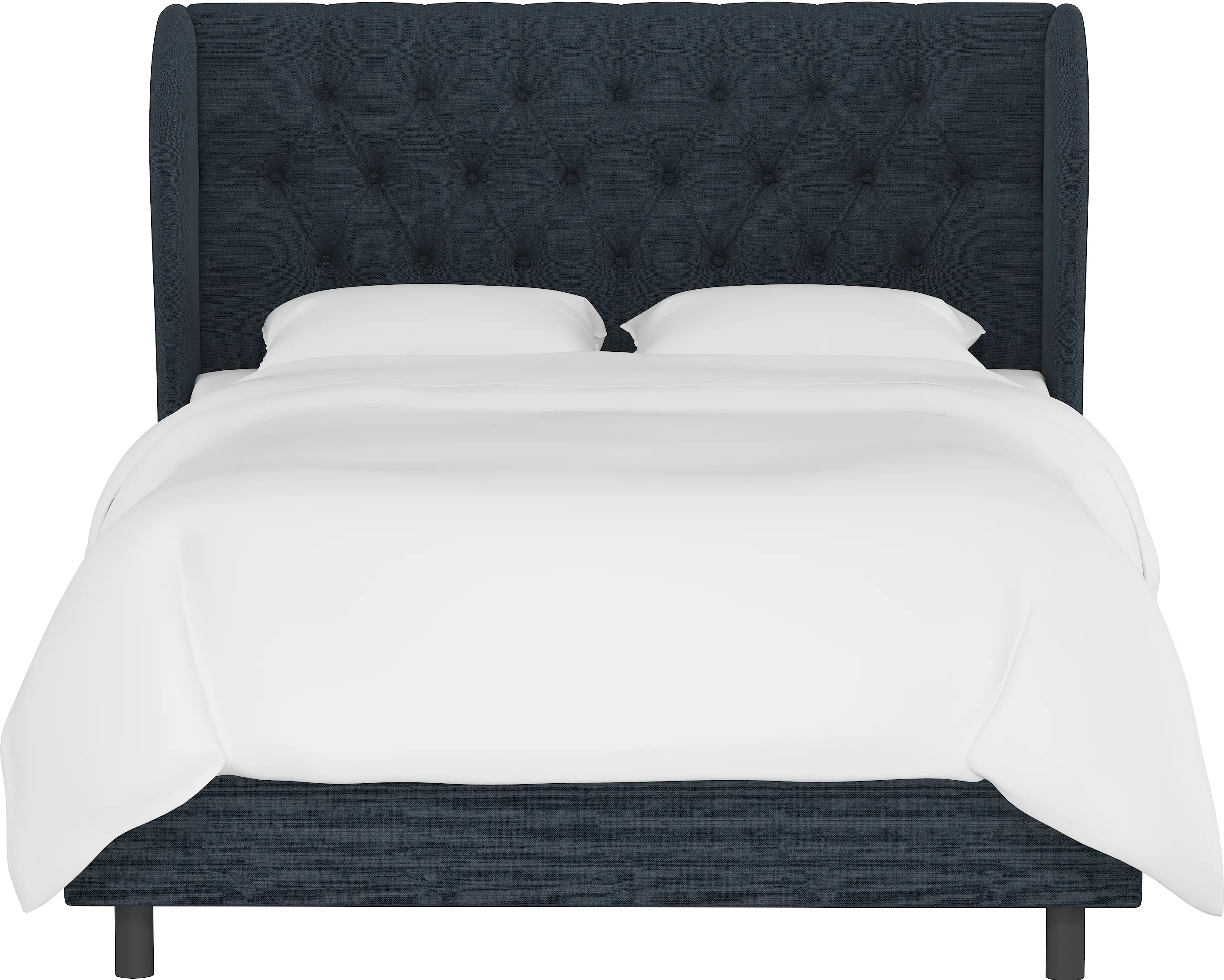 Izzy Navy Sloped Wingback California King Bed - Skyline Furniture
