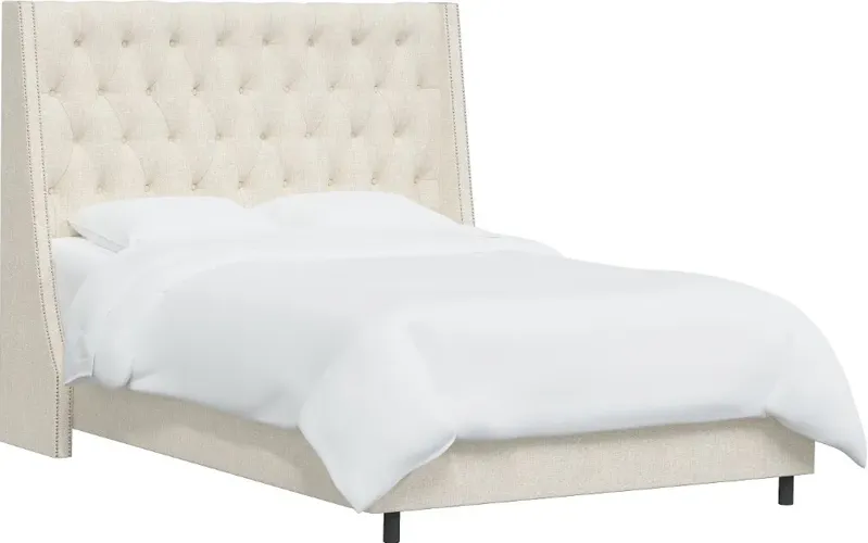 Riley Cream Flared Wingback Twin Bed - Skyline Furniture