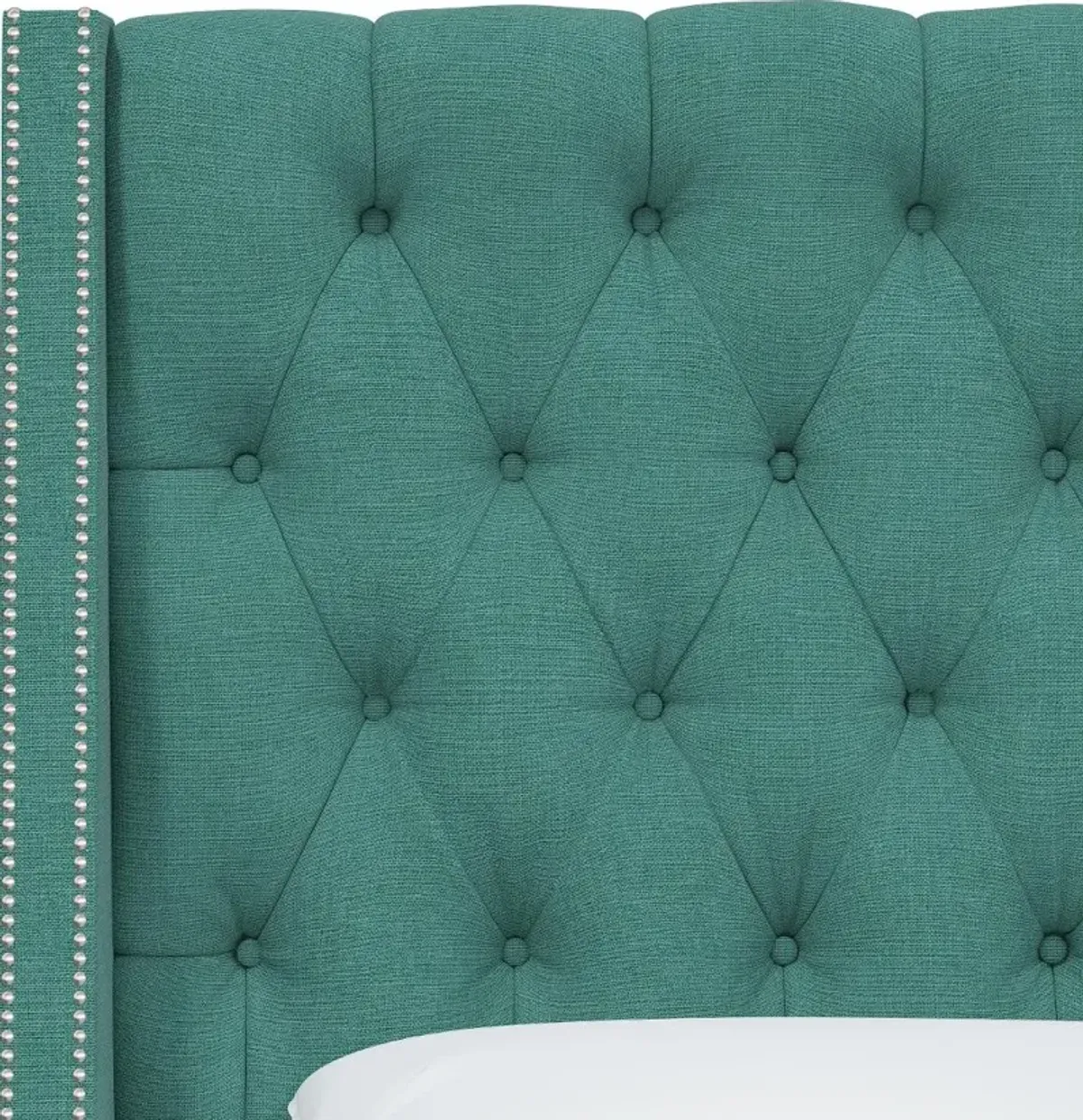 Riley Teal Flared Wingback King Bed - Skyline Furniture