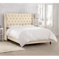 Riley Ivory Flared Wingback Twin Bed - Skyline Furniture