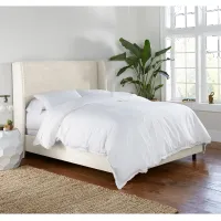Sasha White Curved Wingback California King Bed - Skyline Furniture