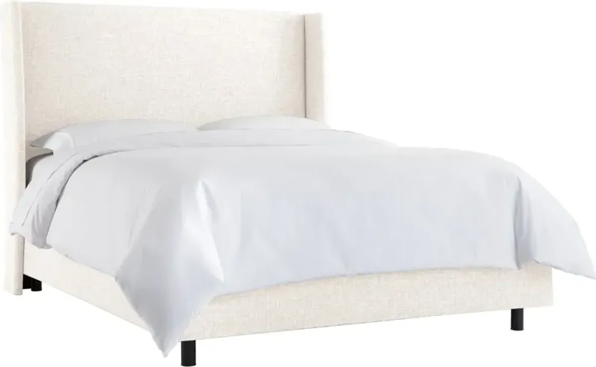 Sasha White Curved Wingback King Bed - Skyline Furniture