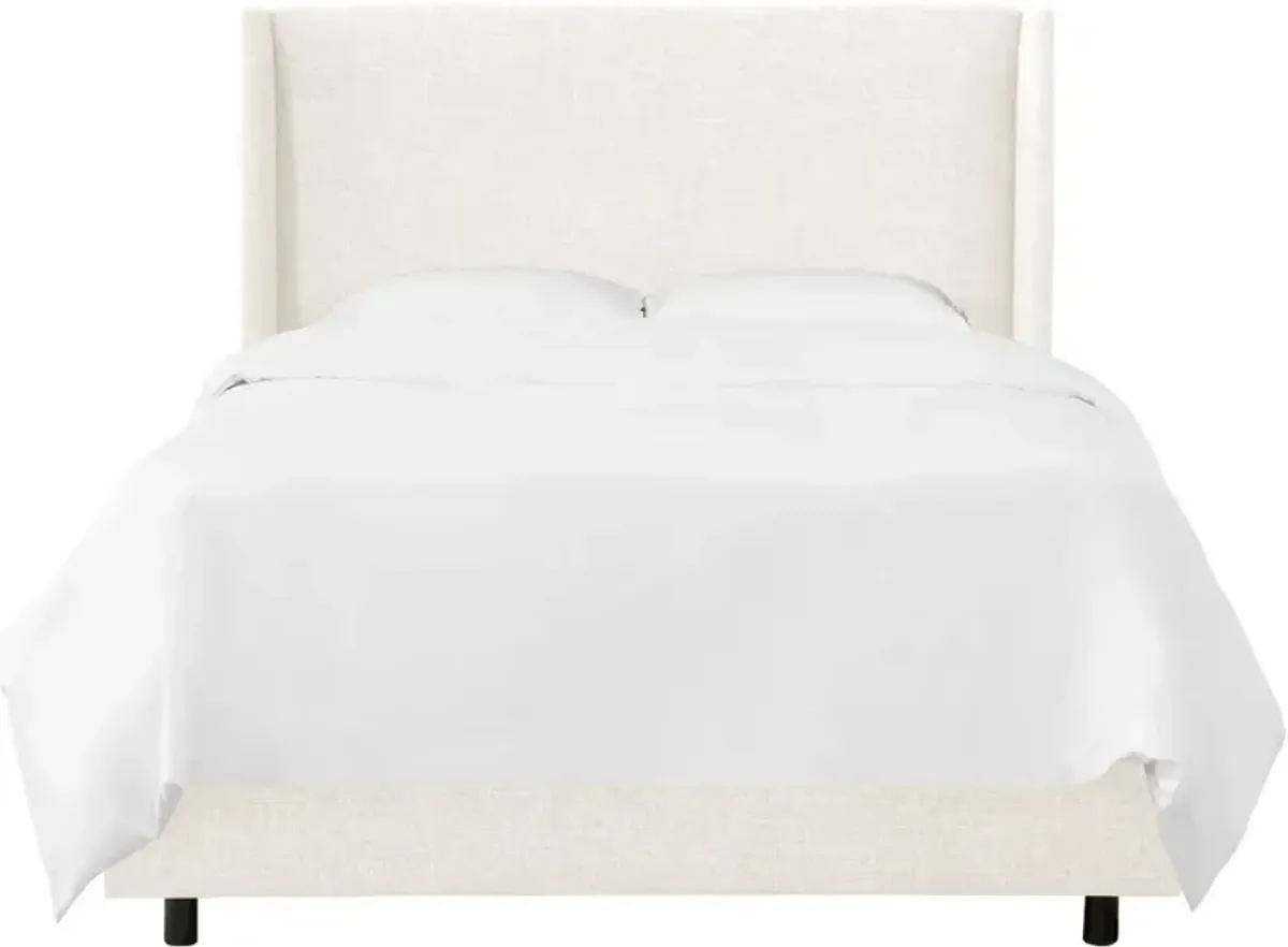 Sasha White Curved Wingback King Bed - Skyline Furniture