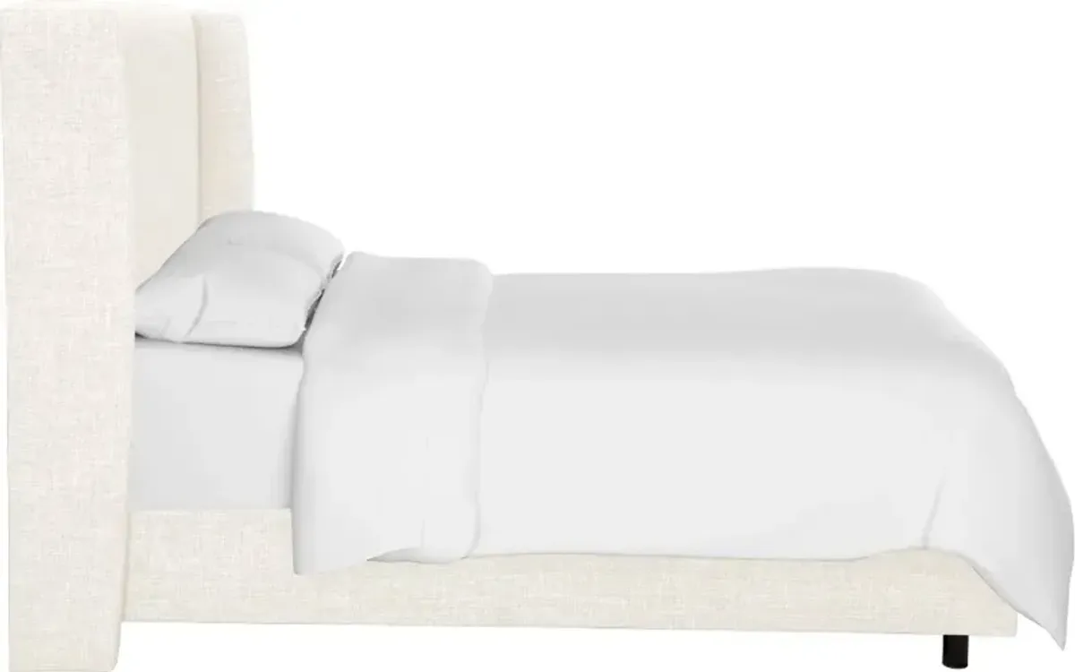 Sasha White Curved Wingback Twin Bed - Skyline Furniture