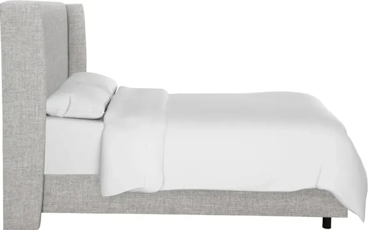 Sasha Gray Curved Wingback King Bed - Skyline Furniture