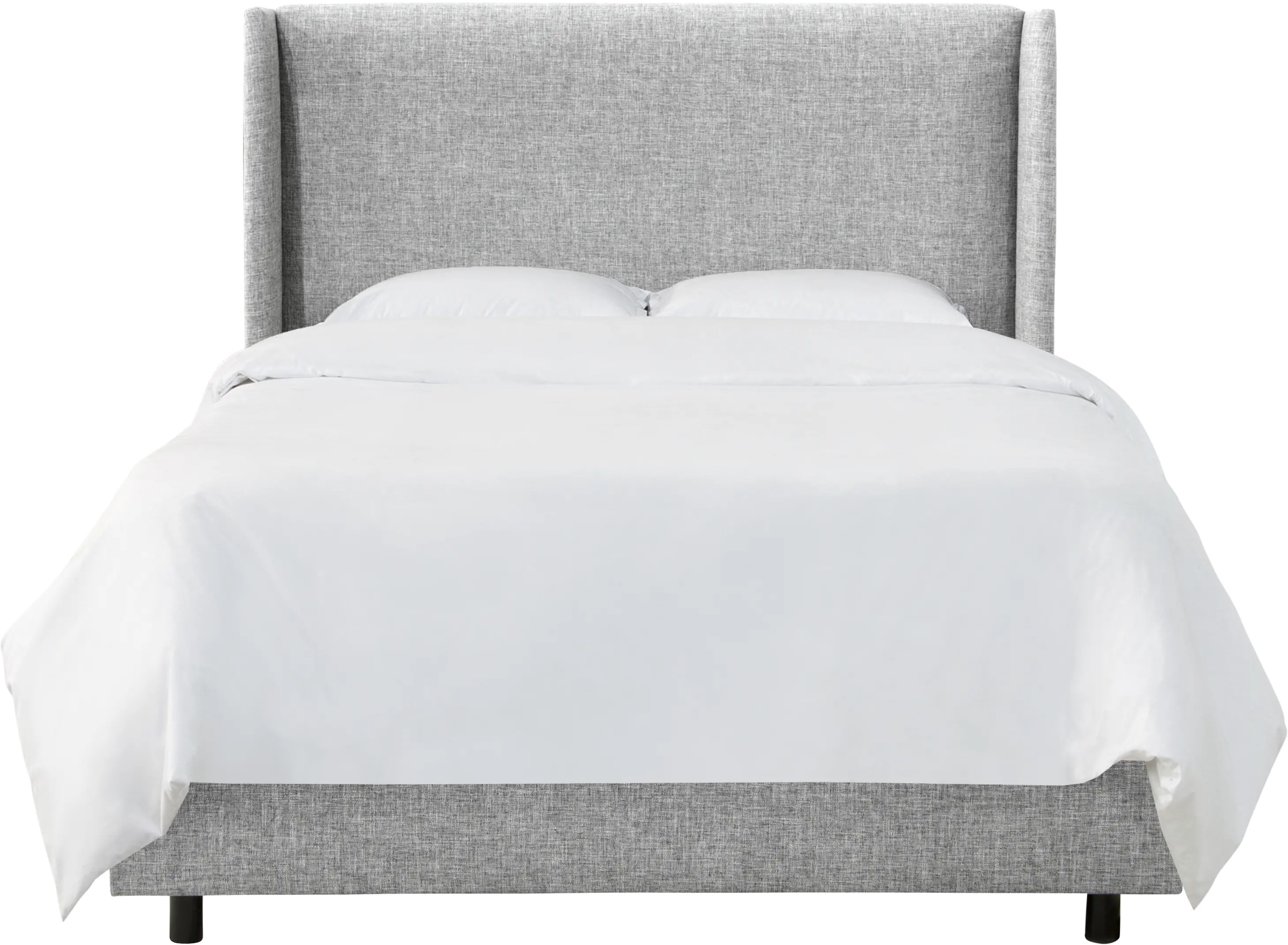 Sasha Gray Curved Wingback Full Bed - Skyline Furniture