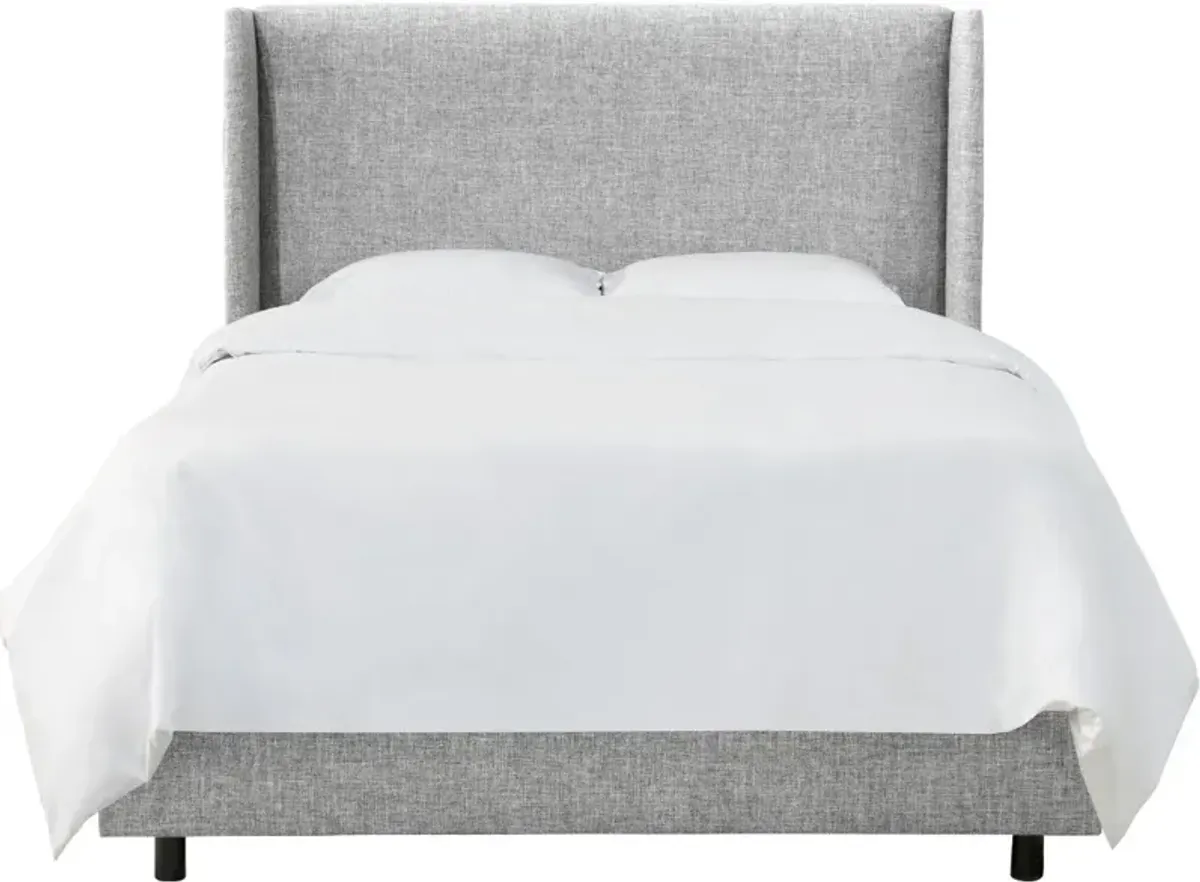 Sasha Gray Curved Wingback Twin Bed - Skyline Furniture