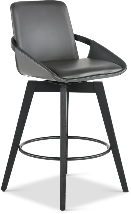 Black and Gray Swivel Counter Height Stool - Baylor