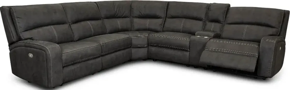 Star Dark Gray 6 Piece Power Reclining Sectional