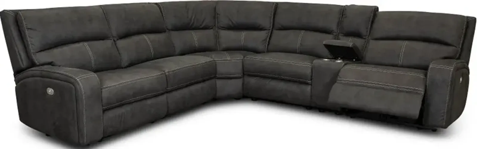 Star Dark Gray 6 Piece Power Reclining Sectional