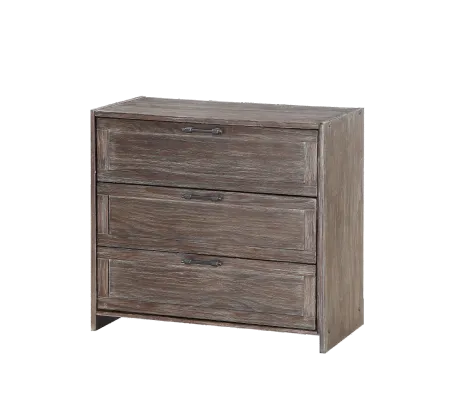 Farmhouse Brushed Brown 3 Drawer Chest - Barn Door