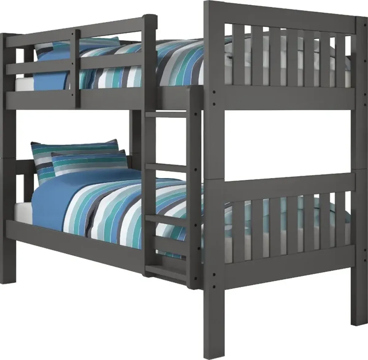 Classic Gray Twin over Twin Bunk Bed - Mission