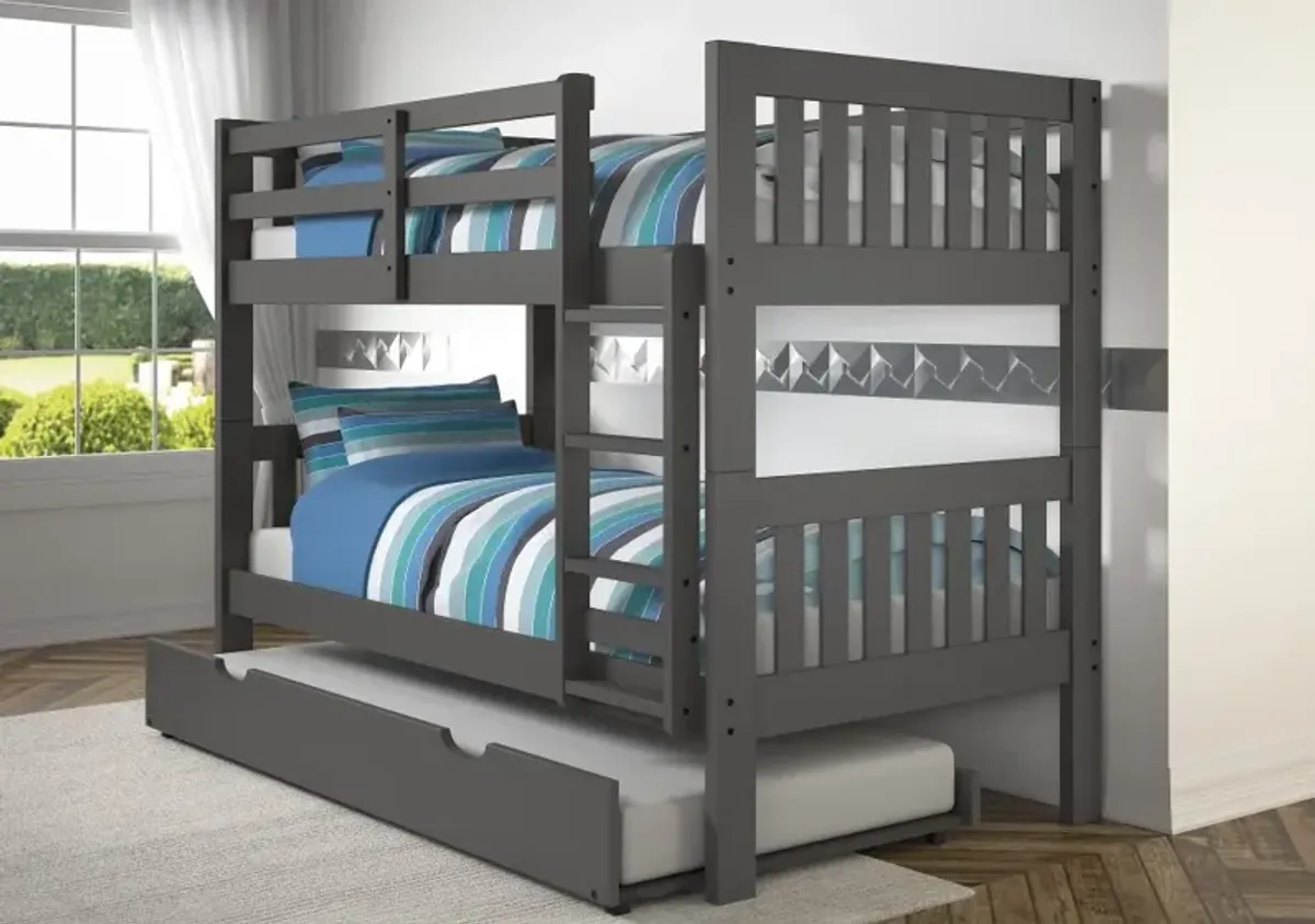 Classic Gray Twin over Twin Bunk Bed - Mission