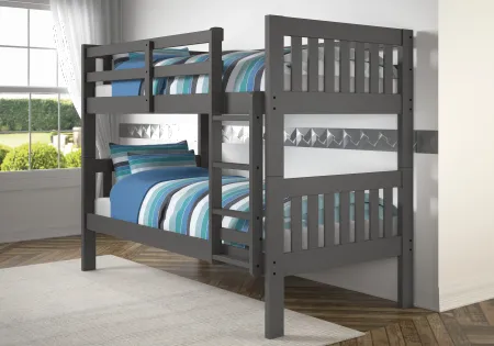 Classic Gray Twin over Twin Bunk Bed - Mission