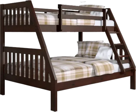Classic Brown Twin over Full Bunk Bed - Mission