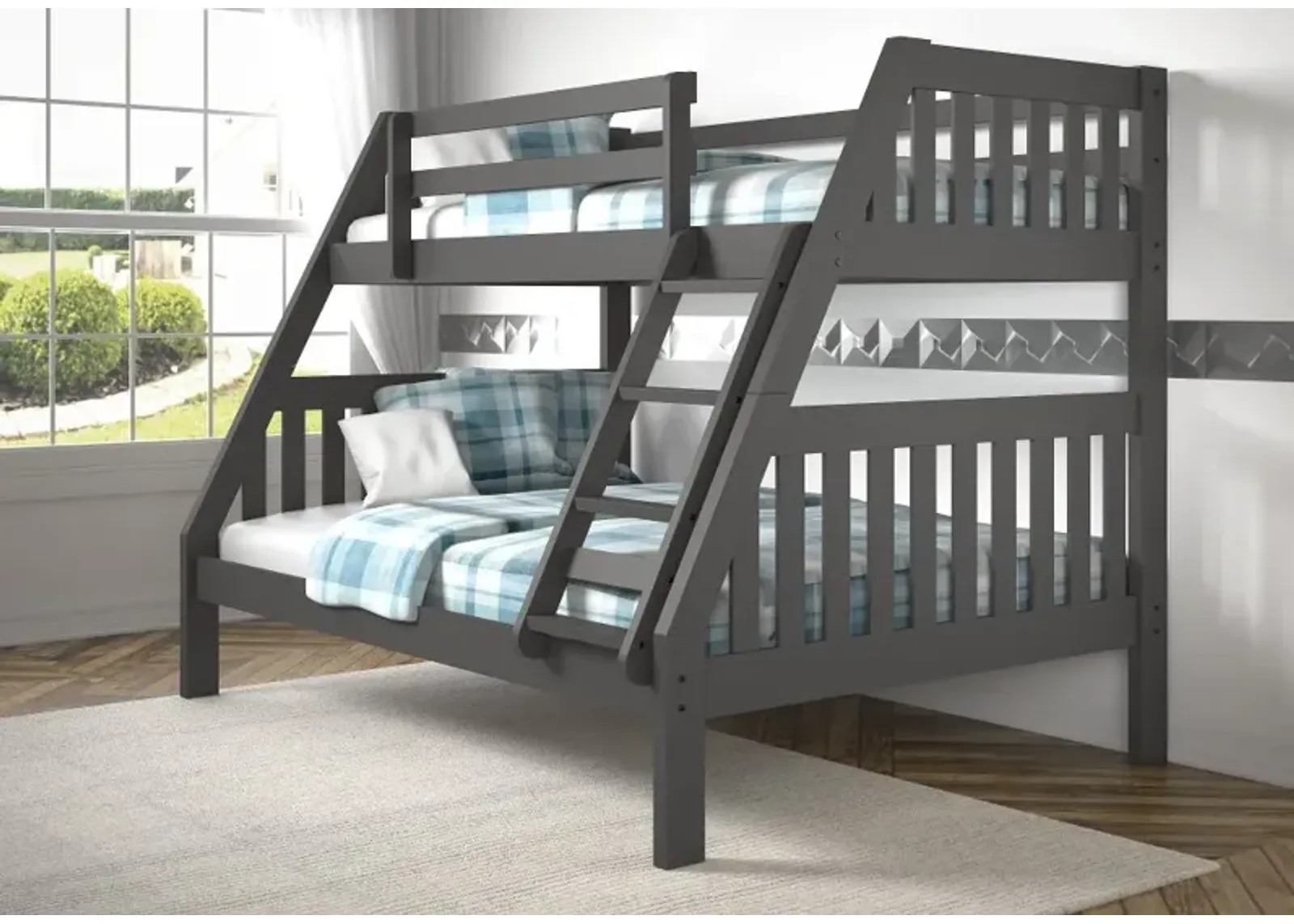 Mission Gray Twin over Full Bunk Bed