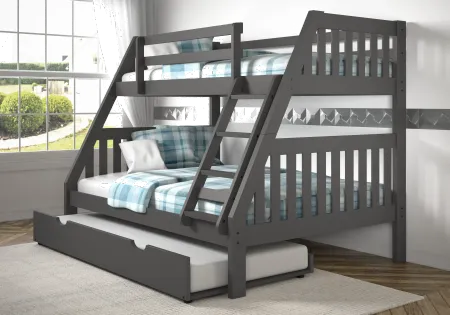 Mission Gray Twin over Full Bunk Bed with Trundle