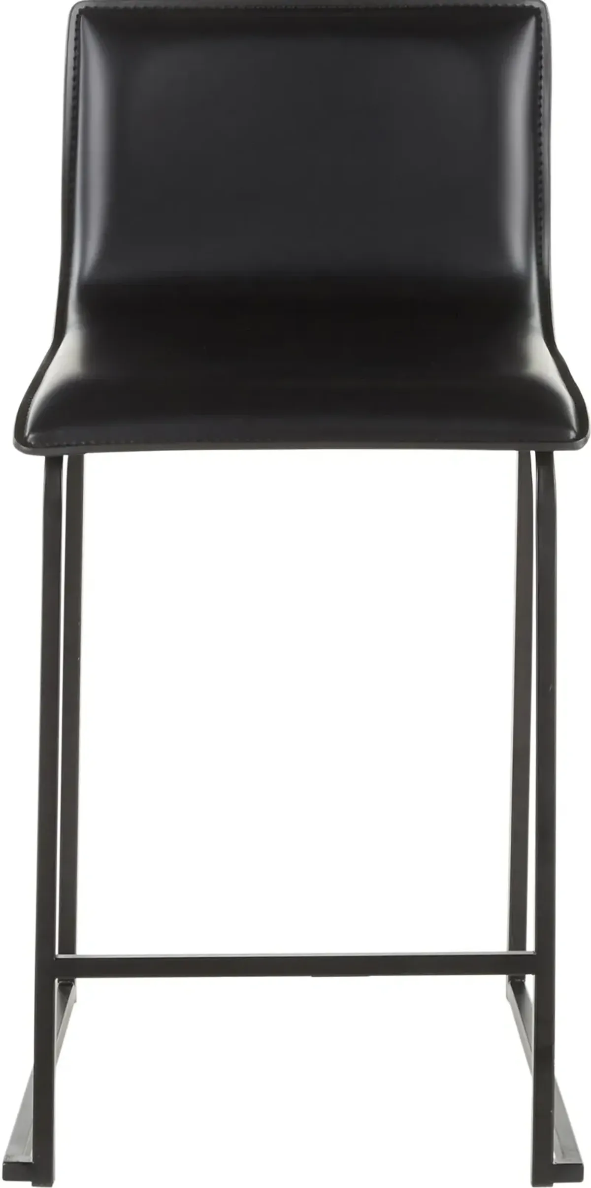 Black Upholstered Counter Height Stool (Set of 2) - Mara